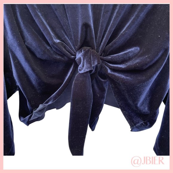 NUDE Velvet Long Sleeve Top in Blue - Picture 6 of 7